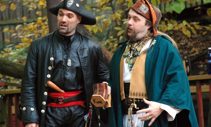 Two men in period dress for Renaissance festival